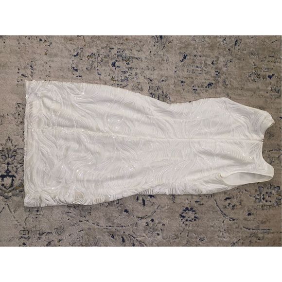 Belle Badgley Mishka Shift Sequin Ivory Sheath Swirly Dress, Size 2, MSRP $179 - Picture 10 of 13